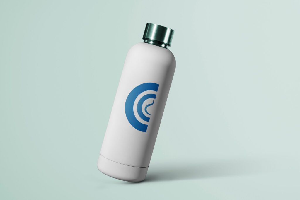 water bottle mockup psd on transparent background